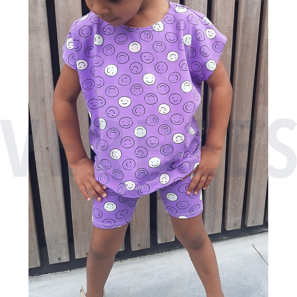 JERSEY GLOW IN THE DARK SMILEYS PURPLE #6