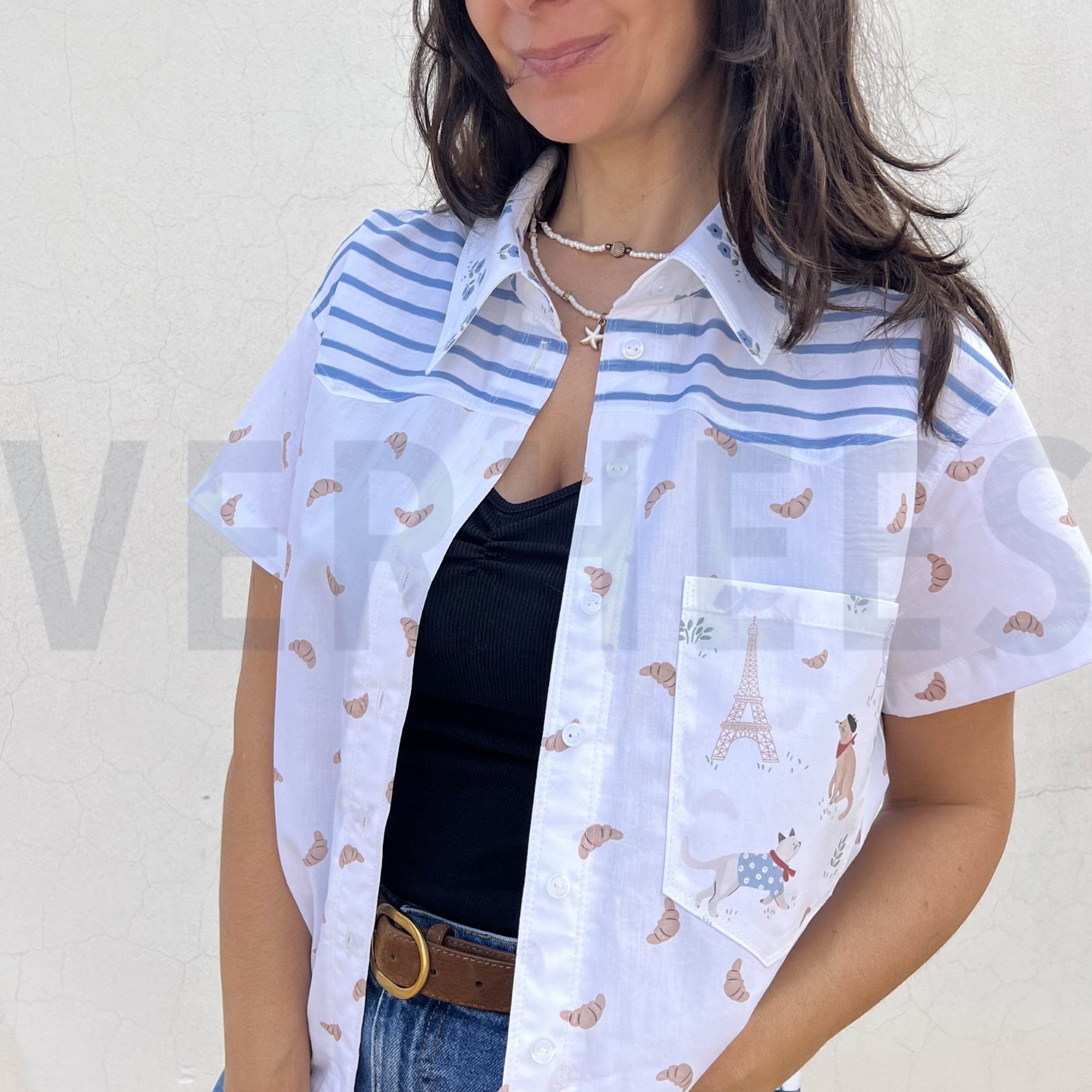 FINE POPLIN DIGITAL VIVE LA FRANCE WHITE (high resolution) #6