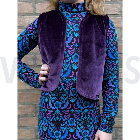 JERSEY DIGITAL FLOWERS DARK RED #7