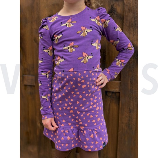 FRENCH TERRY DOGS AND HEARTS PURPLE #7