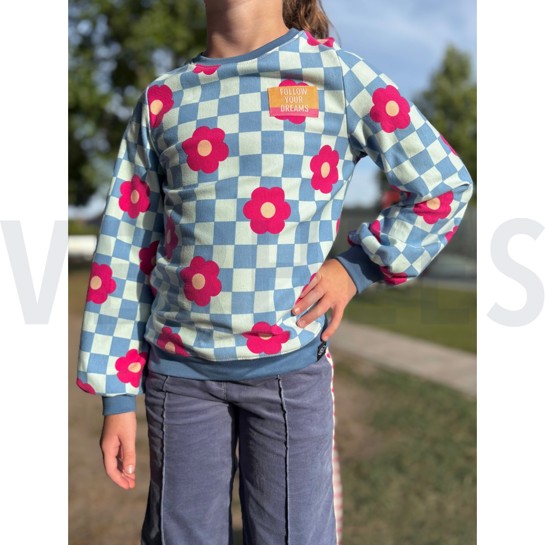 SOFT SWEAT FLOWERS BLUE #7