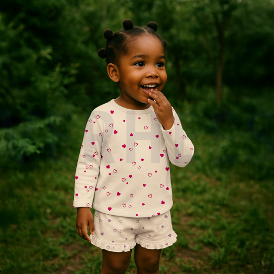 JERSEY GOTS NATURAL HEARTS NATURAL/ FUCHSIA #7