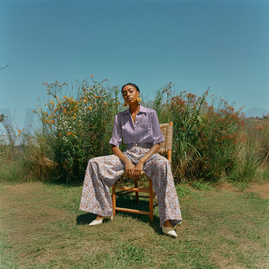 HANDCRAFTED BLOCK-PRINTED COTTON GEOMETRIC OCHRE #6