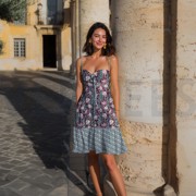 HANDCRAFTED BLOCK-PRINTED COTTON FLOWERS CORAL (thumbnail) #6