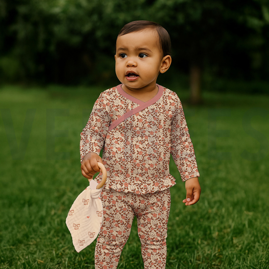 RIB JERSEY GOTS NATURAL FLOWERS NATURAL #6