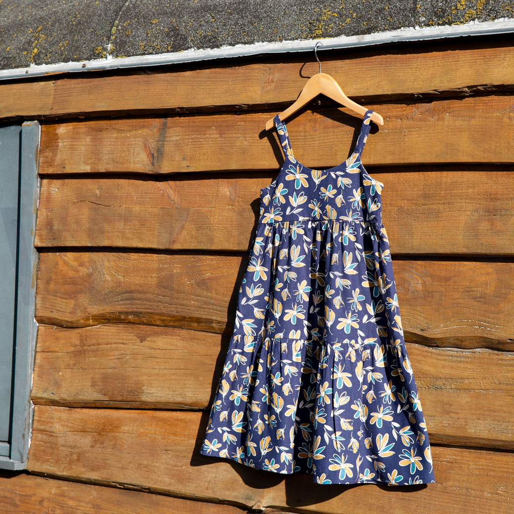 LINEN VISCOSE WASHED FLOWERS BRIQUE #6