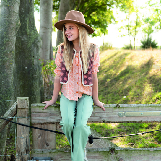 GEWASCHEN CORDUROY BLUMEN AUBERGINE #7