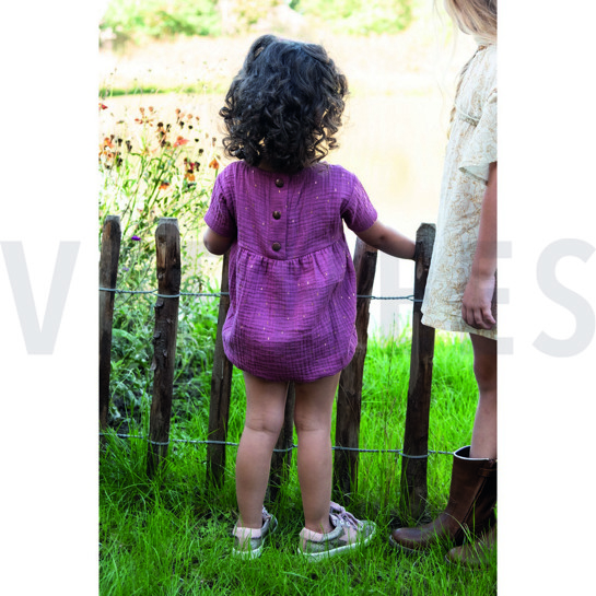 DOUBLE GAUZE FOIL STRIPES ECRU/GOLD #7