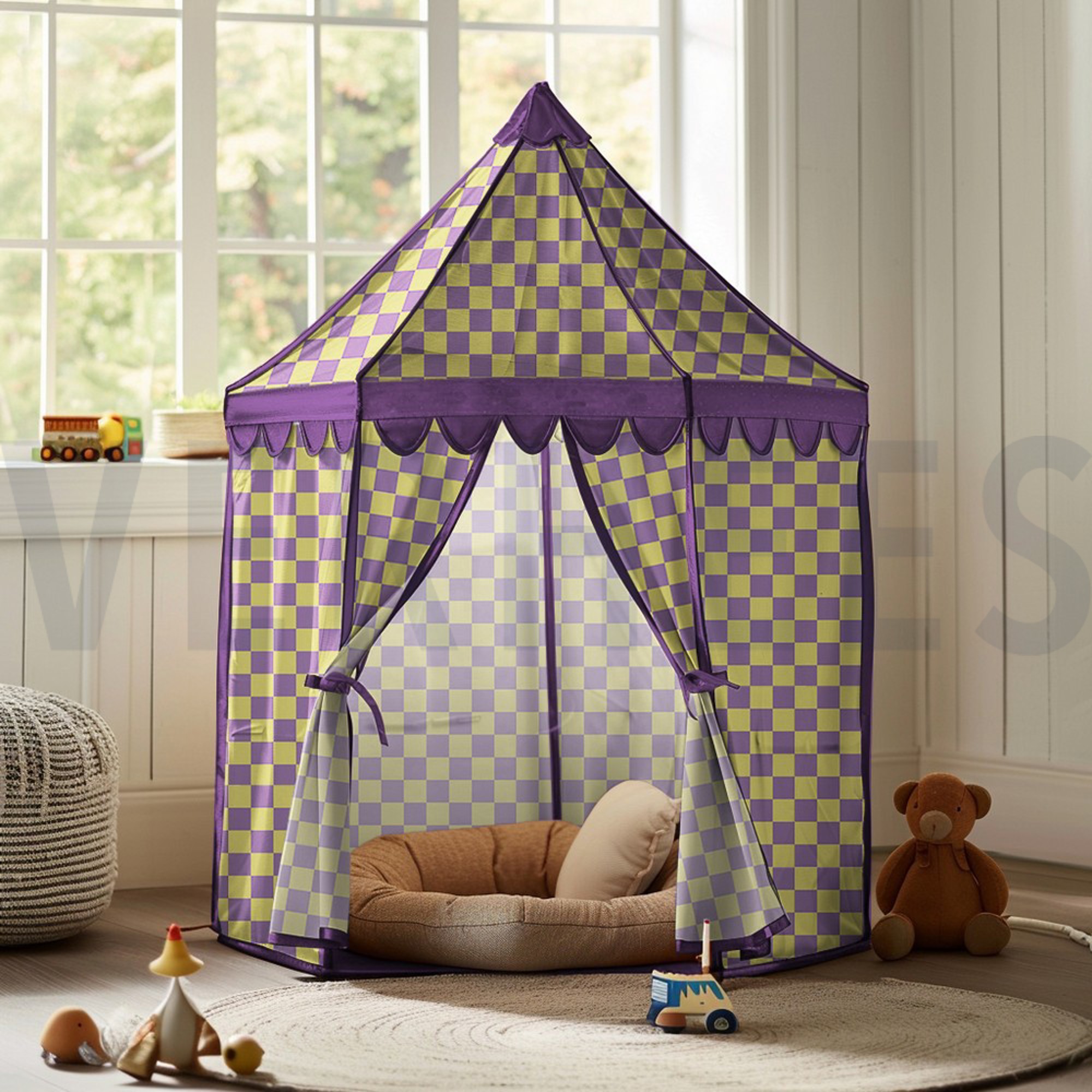 COATED COTTON CHECK YELLOW / PURPLE (high resolution) #6