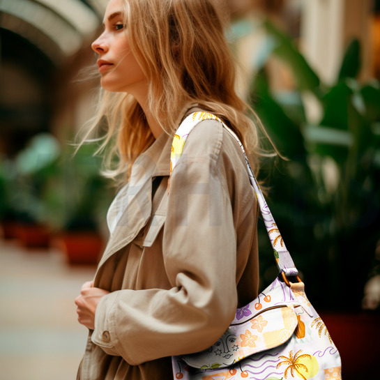 CANVAS DIGITAL TROPISCHES PATCHWORK PFIRSICH #7