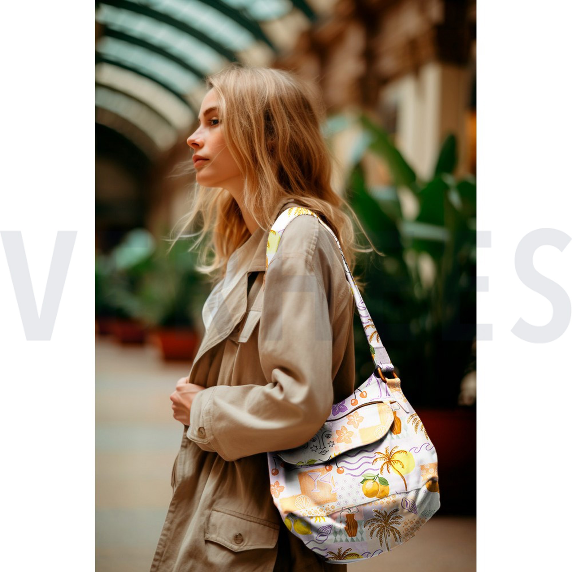 CANVAS DIGITAL TROPICAL PATCHWORK PEACH (high resolution) #7