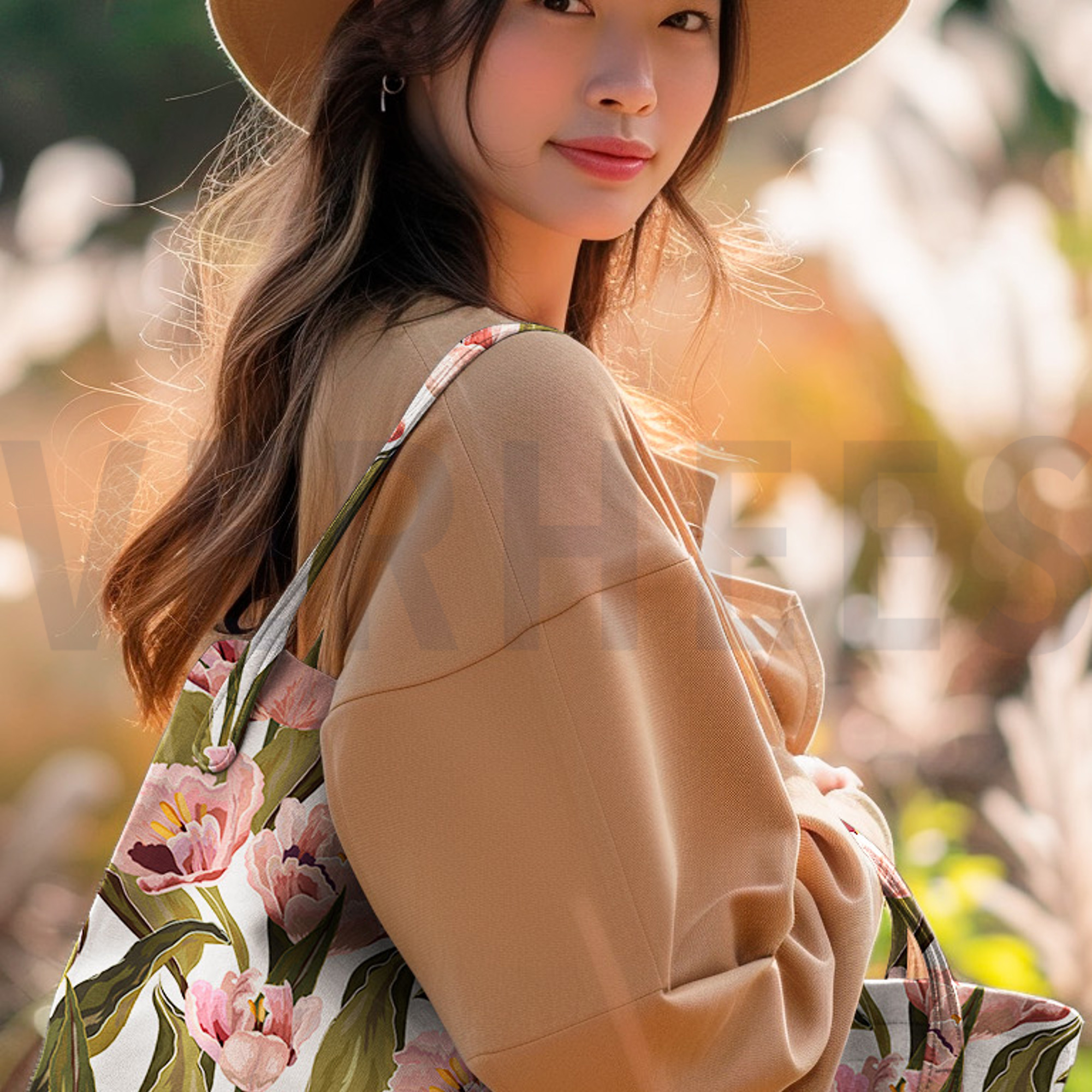 CANVAS DIGITAL FLOWERS ECRU (high resolution) #7