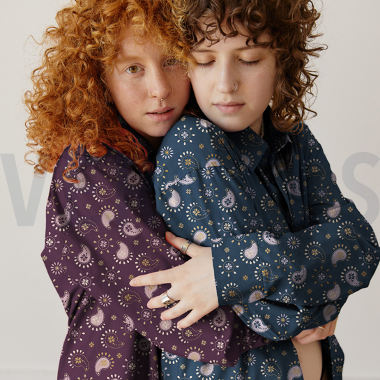 BAUMWOLLE POPELINE GLITTER PAISLEY WEISS #7