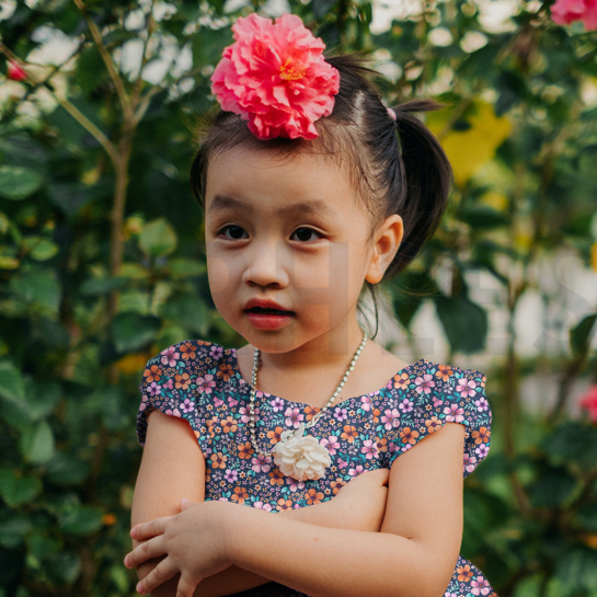 KATOENEN POPLIN DIGITAAL BLOEMEN WIT #7