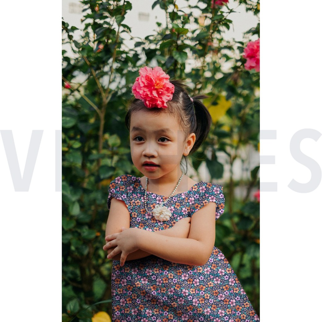 FINE POPLIN DIGITAL FLOWERS WHITE #7