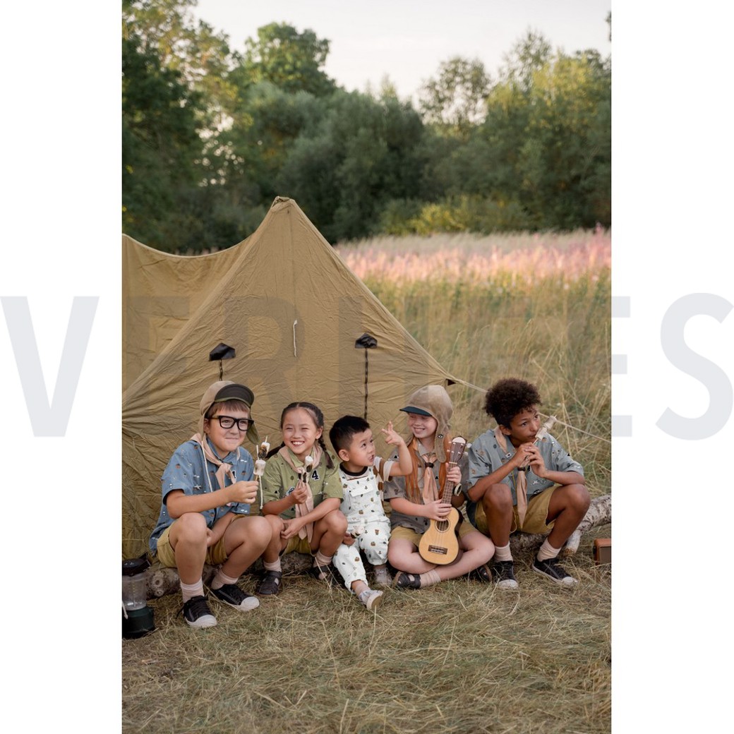 FINE POPLIN GOTS SWEET BEARS TAUPE #7