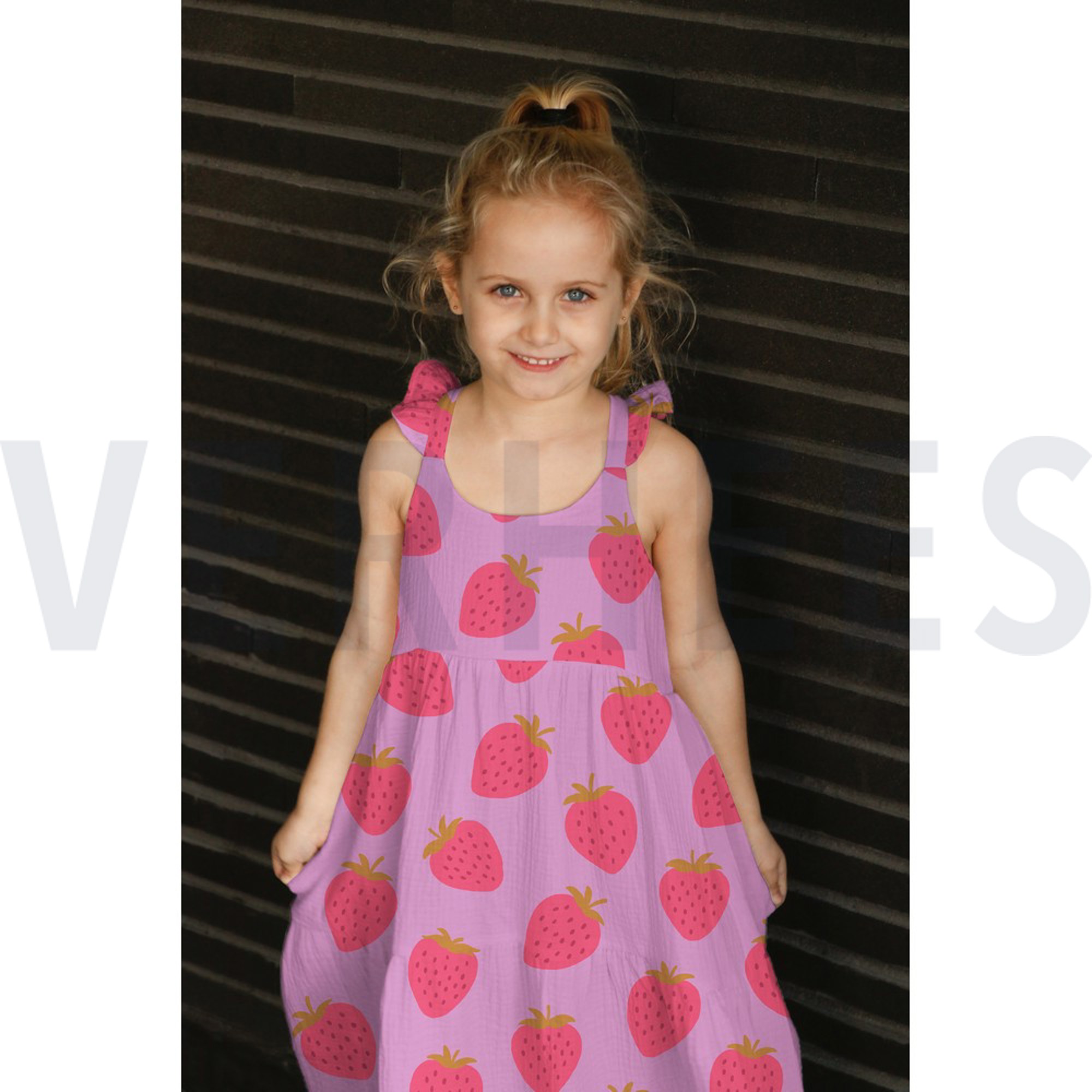 DOUBLE GAUZE STRAWBERRIES PINK (high resolution) #7