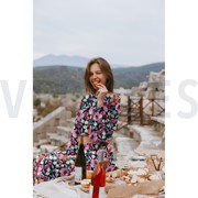 FRENCH TERRY DIGITAL FLOWERS DARK GREEN (thumbnail) #7