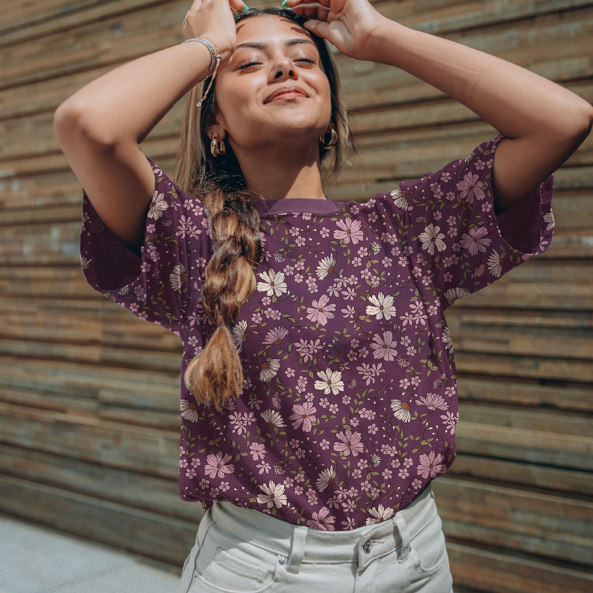 JERSEY FLOWERS ECRU (high resolution) #7