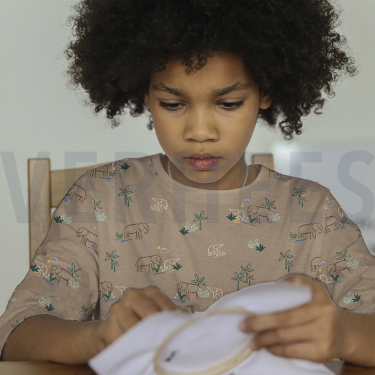 JERSEY MELANGE OLIFANTEN INDIGO GEMÊLEERD #7