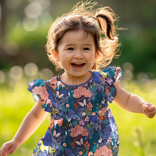 BAUMWOLLE POPELINE DIGITAL EINHÖRNER DUNKELGRÜN #7