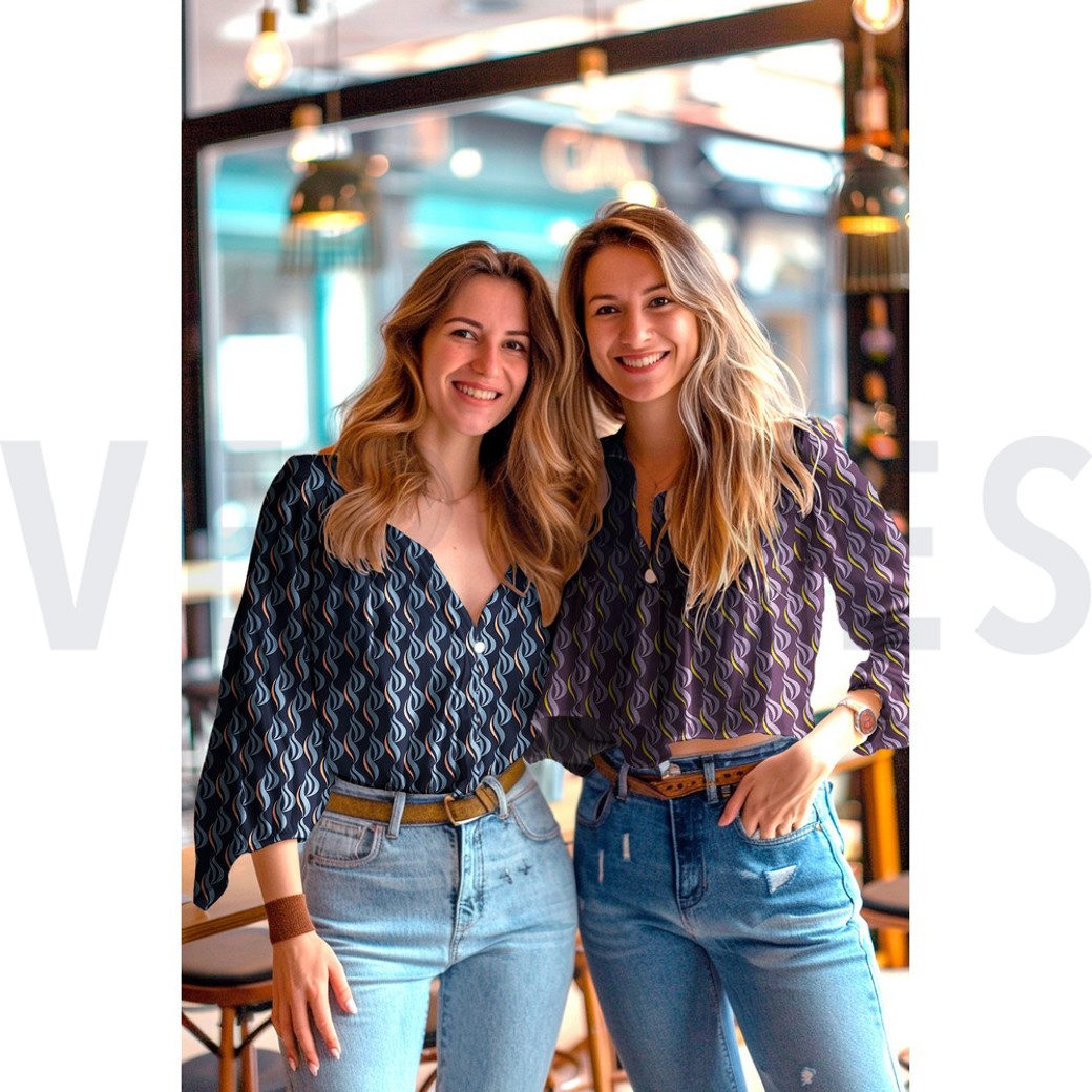 ROSELLA STRETCH ABSTRACT NAVY #7