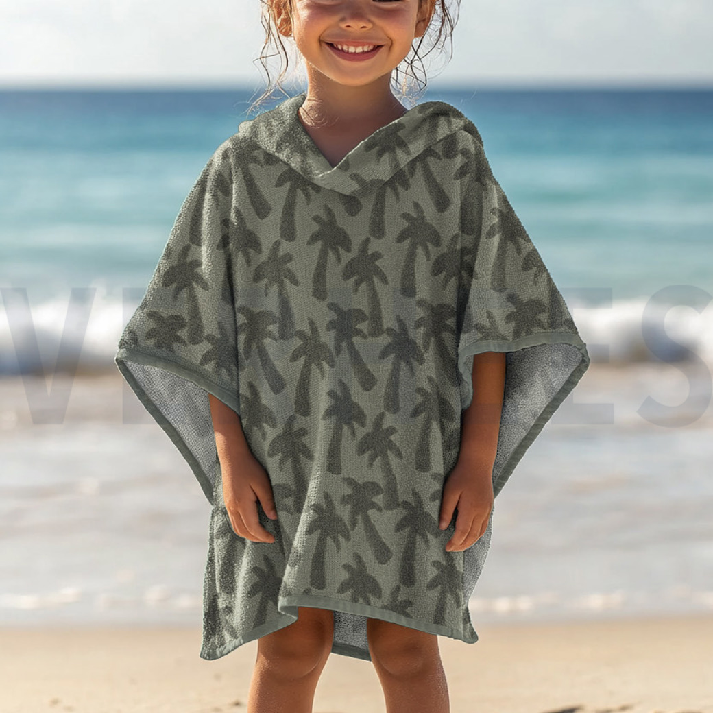 COTTON TOWELLING KNIT PALMTREES ARMY #7