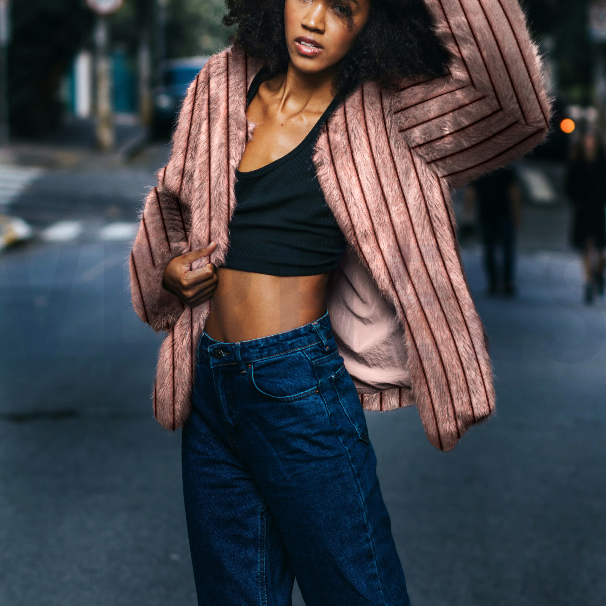 FAUX FUR STRIPES BRONZE (high resolution) #7