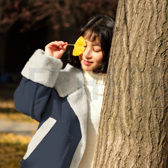 OUTDOOR JACKE KUNSTPELZ MARINEBLAU #7