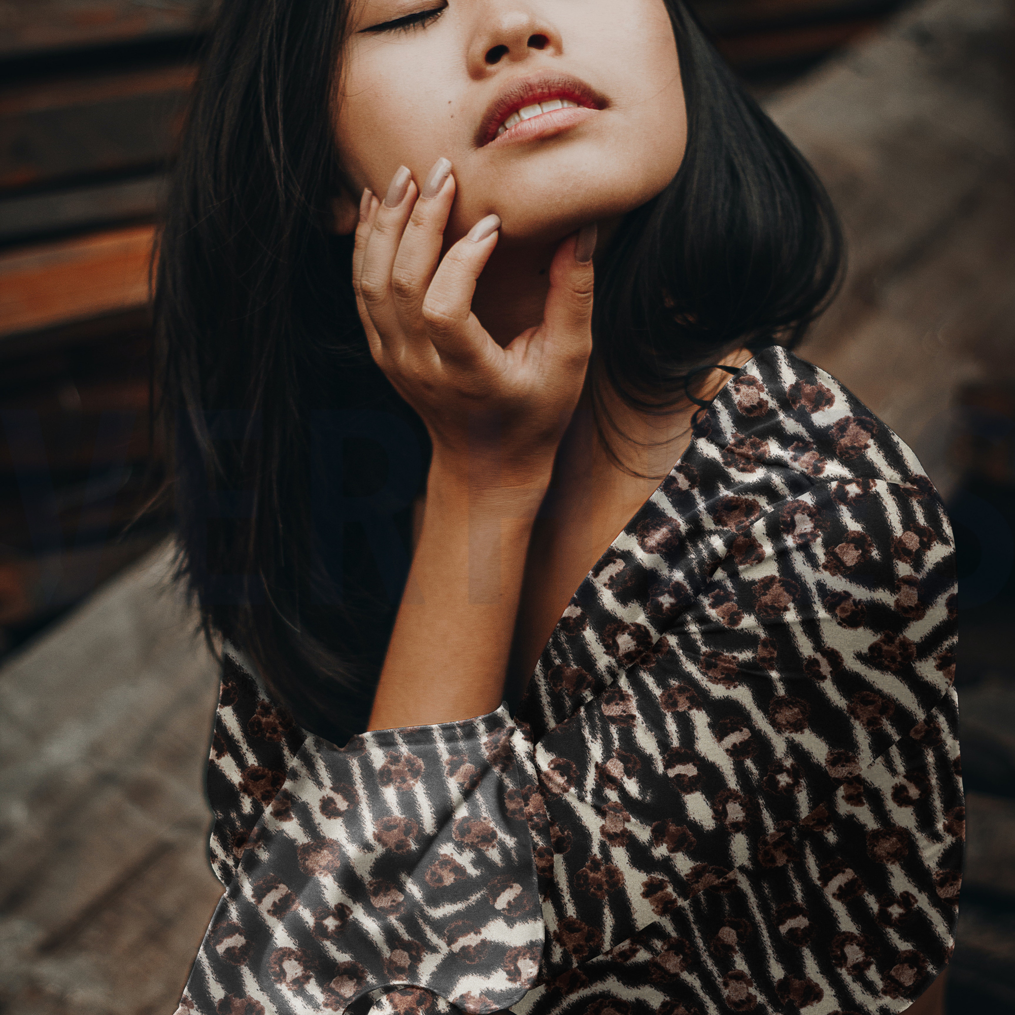 MAGNOLIA STRETCH ANIMAL SKIN BLACK (high resolution) #7