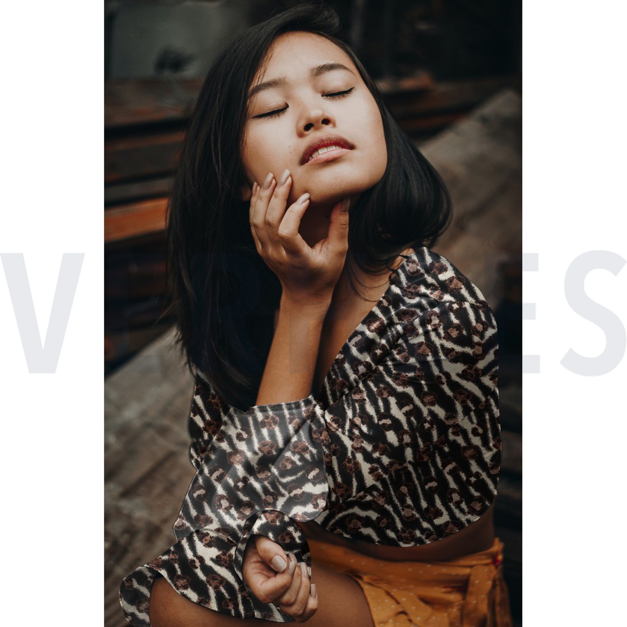 MAGNOLIA STRETCH ANIMAL SKIN BLACK (high resolution) #7