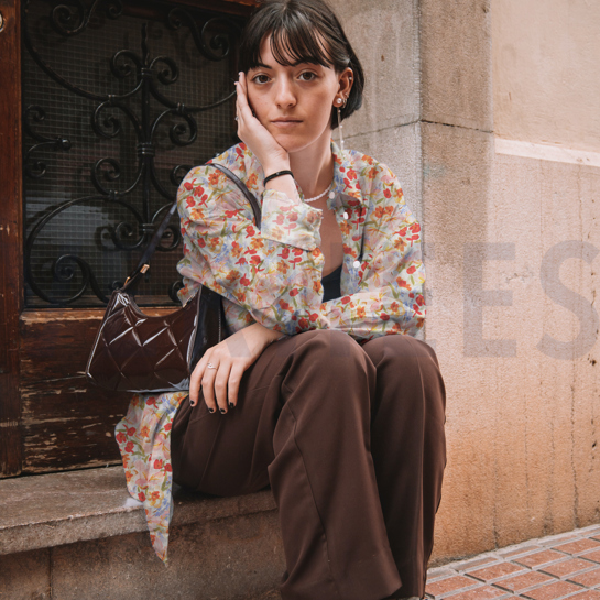 BAUMWOLLE VOILE DIGITAL BLUMEN PFIRSICH #7