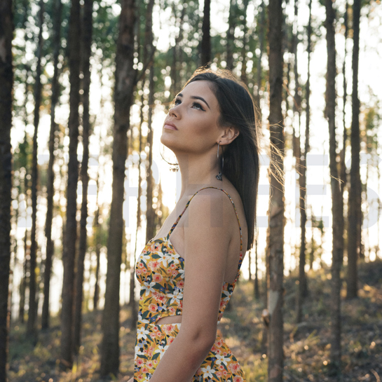 VISKOSE POPELINE STRETCH DIGITAL BLUMEN ORANGE #7