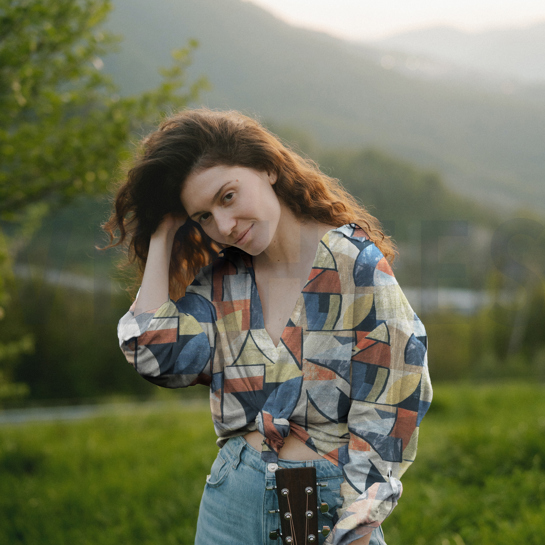 VISCOSE RADIANCE DIGITAL ABSTRAIT BLEU #7