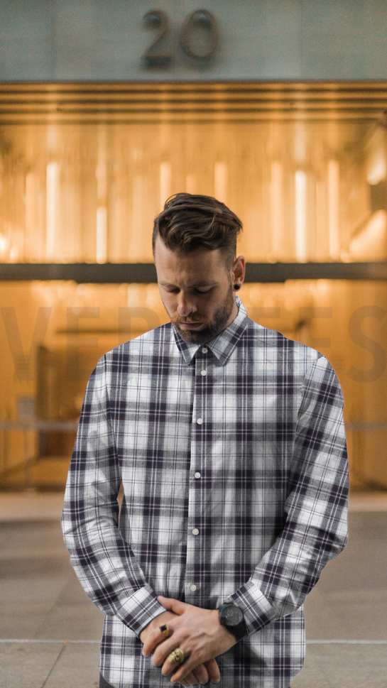 BRUSHED YARN DYED CHECKS NAVY #7