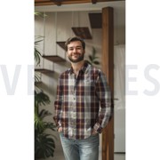 BRUSHED YARN DYED CHECKS BROWN (thumbnail) #7