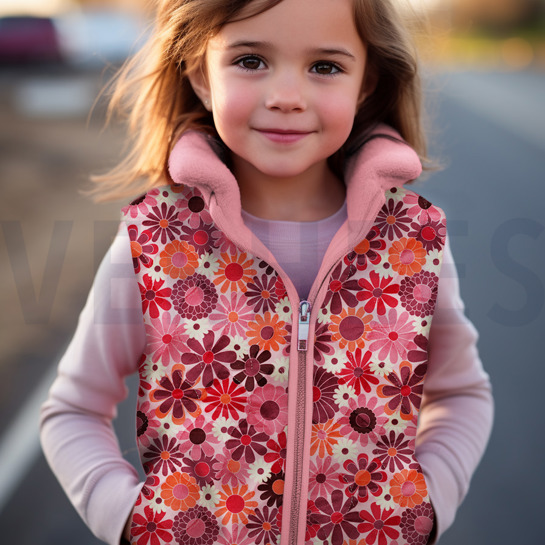 GEWATTEERD VELVET DIGITAAL BLOEMEN FUCHSIA #7