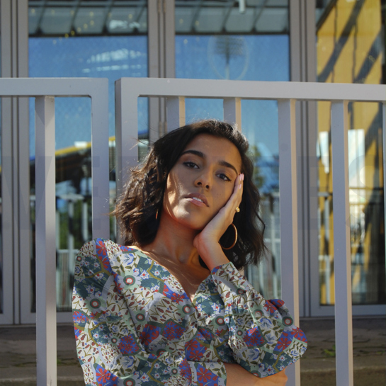 VISCOSE RADIANCE DIGITAL FLEURS BLEU #7