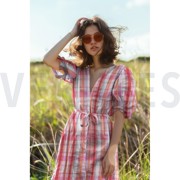 COTTON SEERSUCKER YARN DYED CHECK PINK (thumbnail) #7