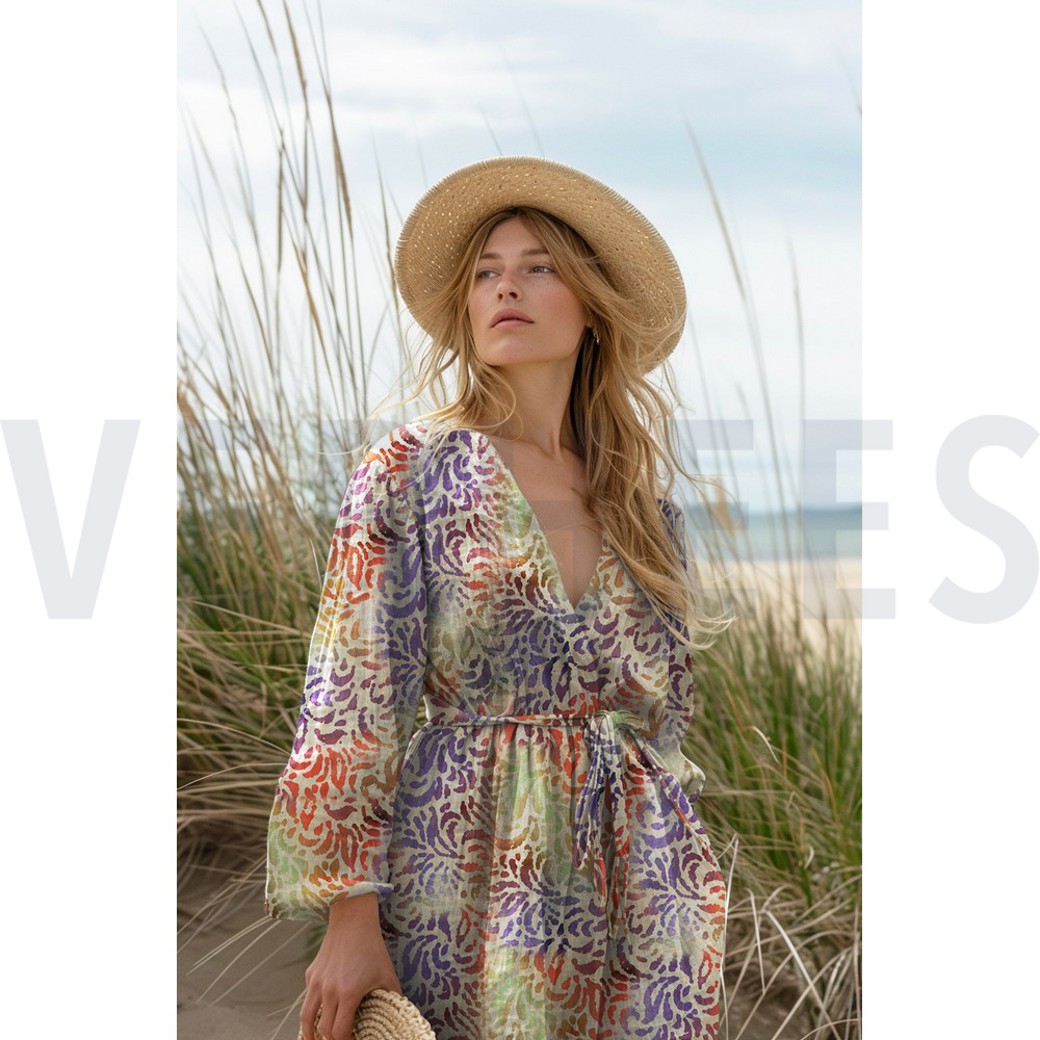 UNIQUE CRAFTED BATIK VISCOSE CORAL #7