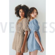 DOUBLE GAUZE YARN DYED STRIPES TAUPE (thumbnail) #7