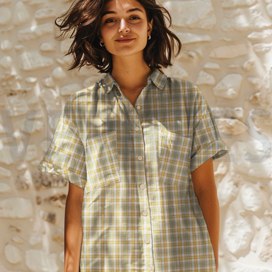 DOUBLE GAZE DE COTON CARREAUX TEINT FIL MULTICOLORE #7