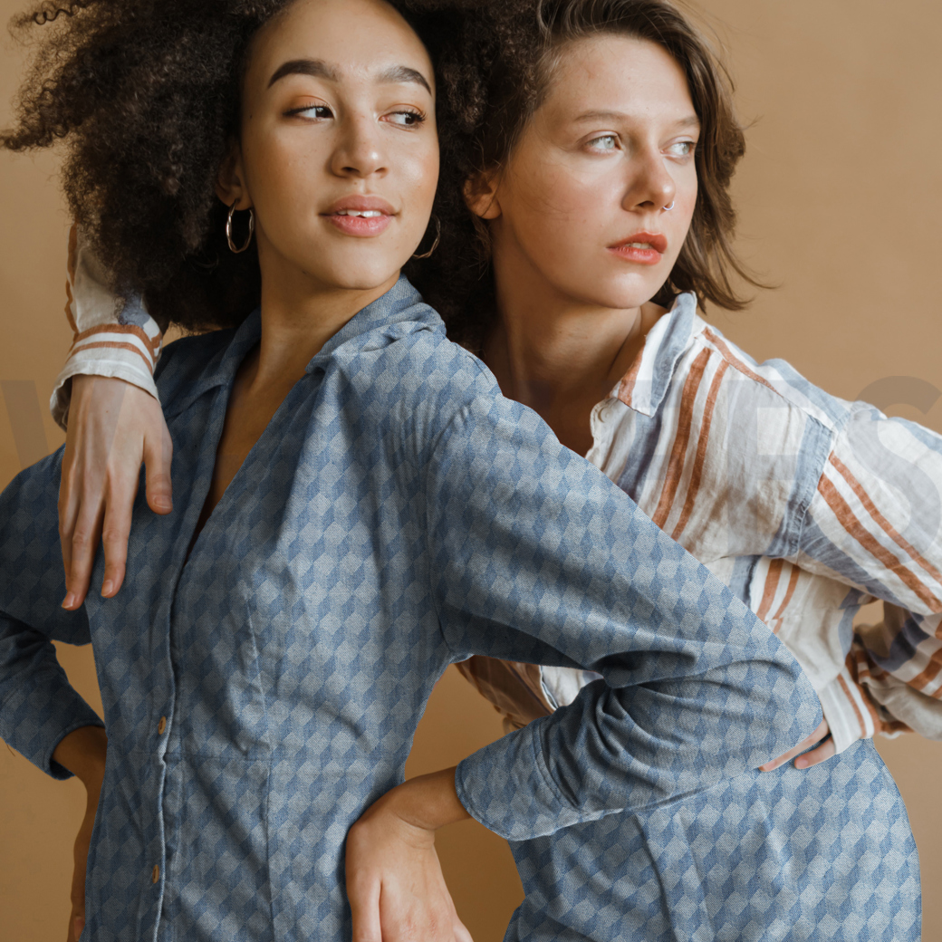 DENIM JACQUARD ABSTRACT LIGHT BLUE #7