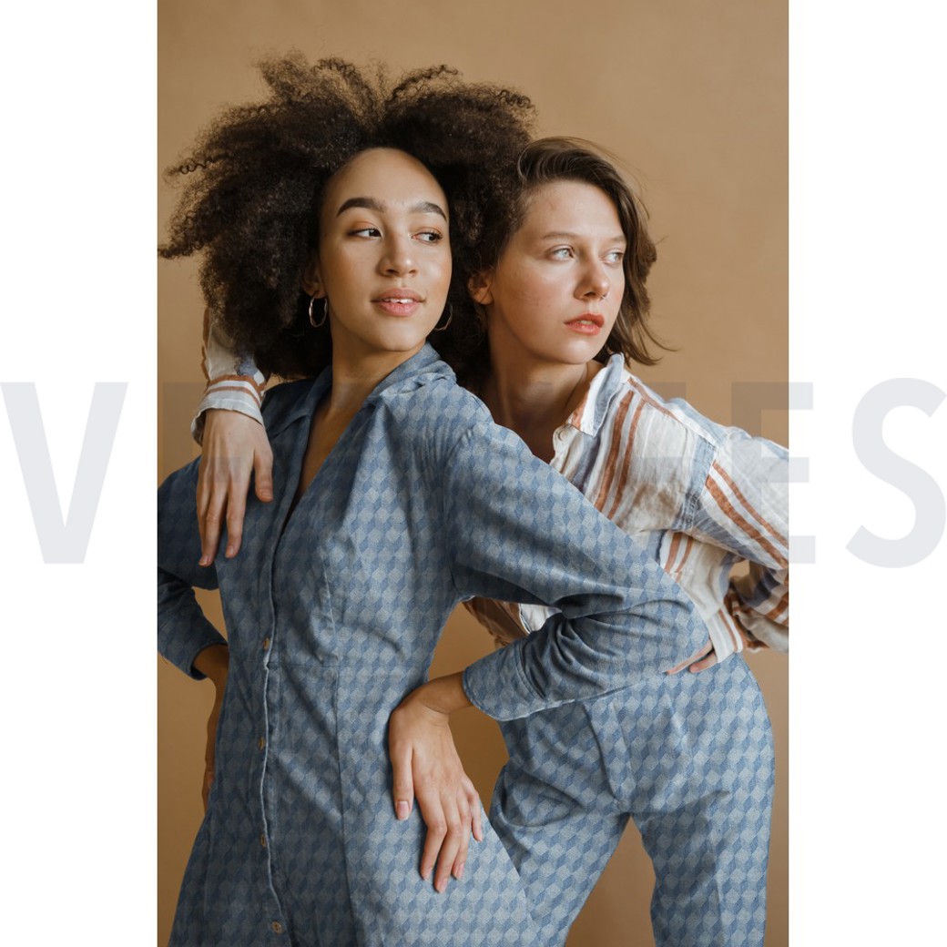 DENIM JACQUARD ABSTRACT LIGHT BLUE #7