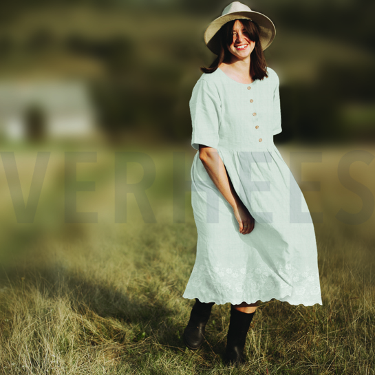 COTTON VOILE ONE-SIDE BORDER WHITE #7