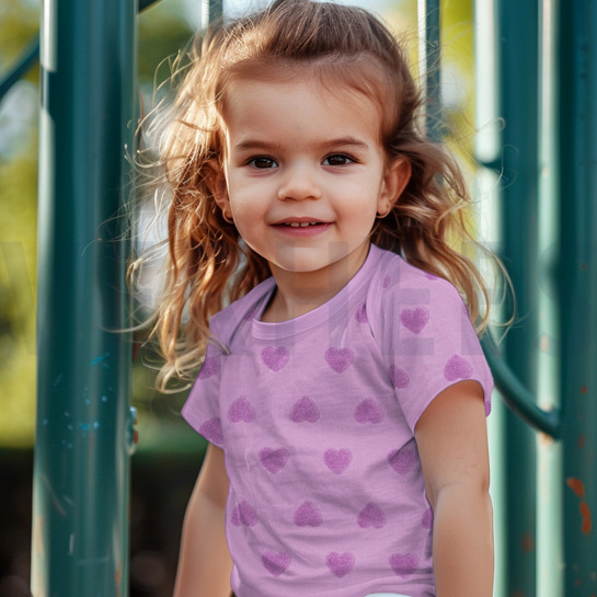 BAUMWOLLE FROTTEE GESTRICKT HERZEN LILA #7