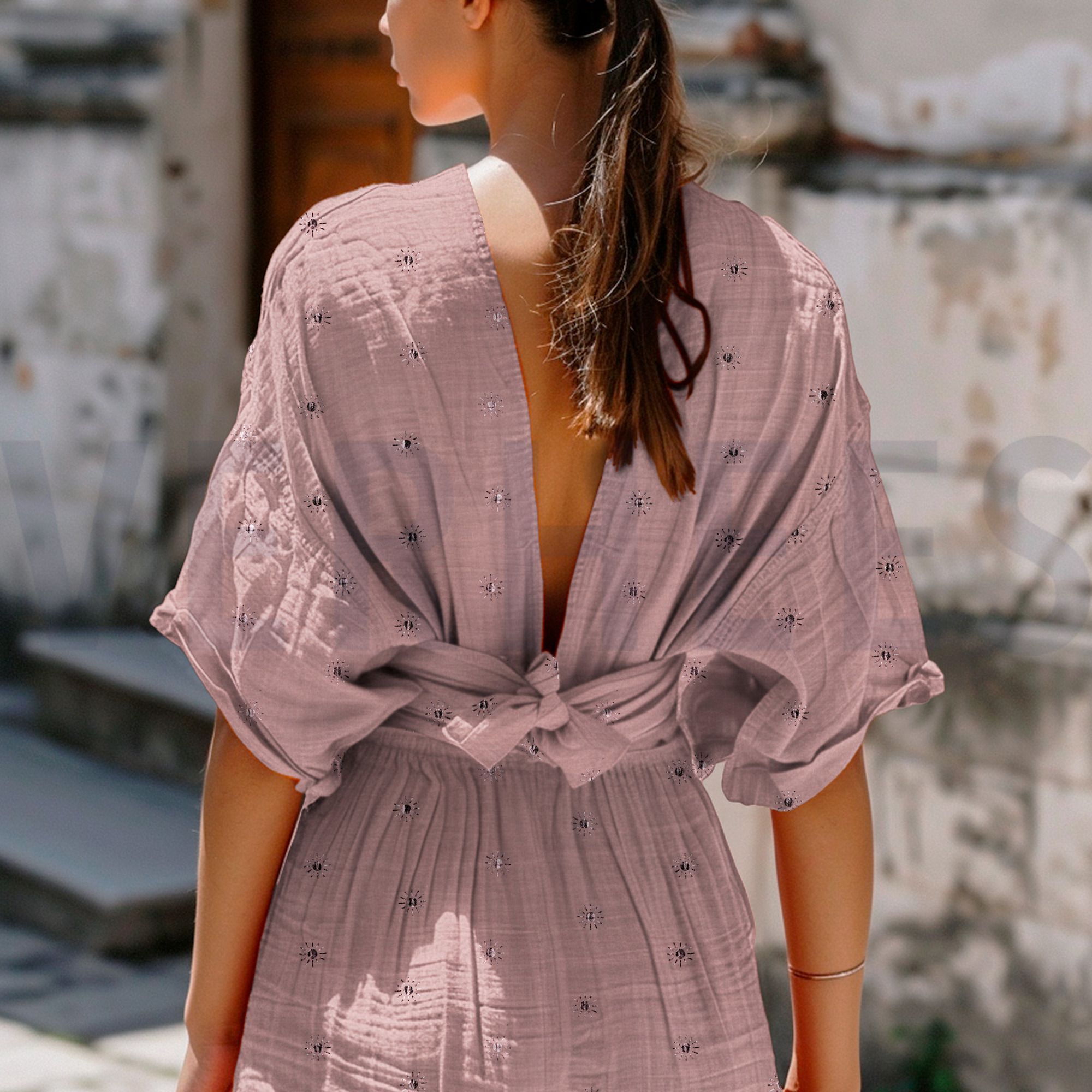 DOUBLE GAUZE FOIL SUNNY SOFT ROSE (high resolution) #7