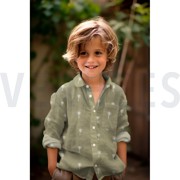 DOUBLE GAUZE EMBROIDERY PALM TREES NATURAL WASHED (thumbnail) #7