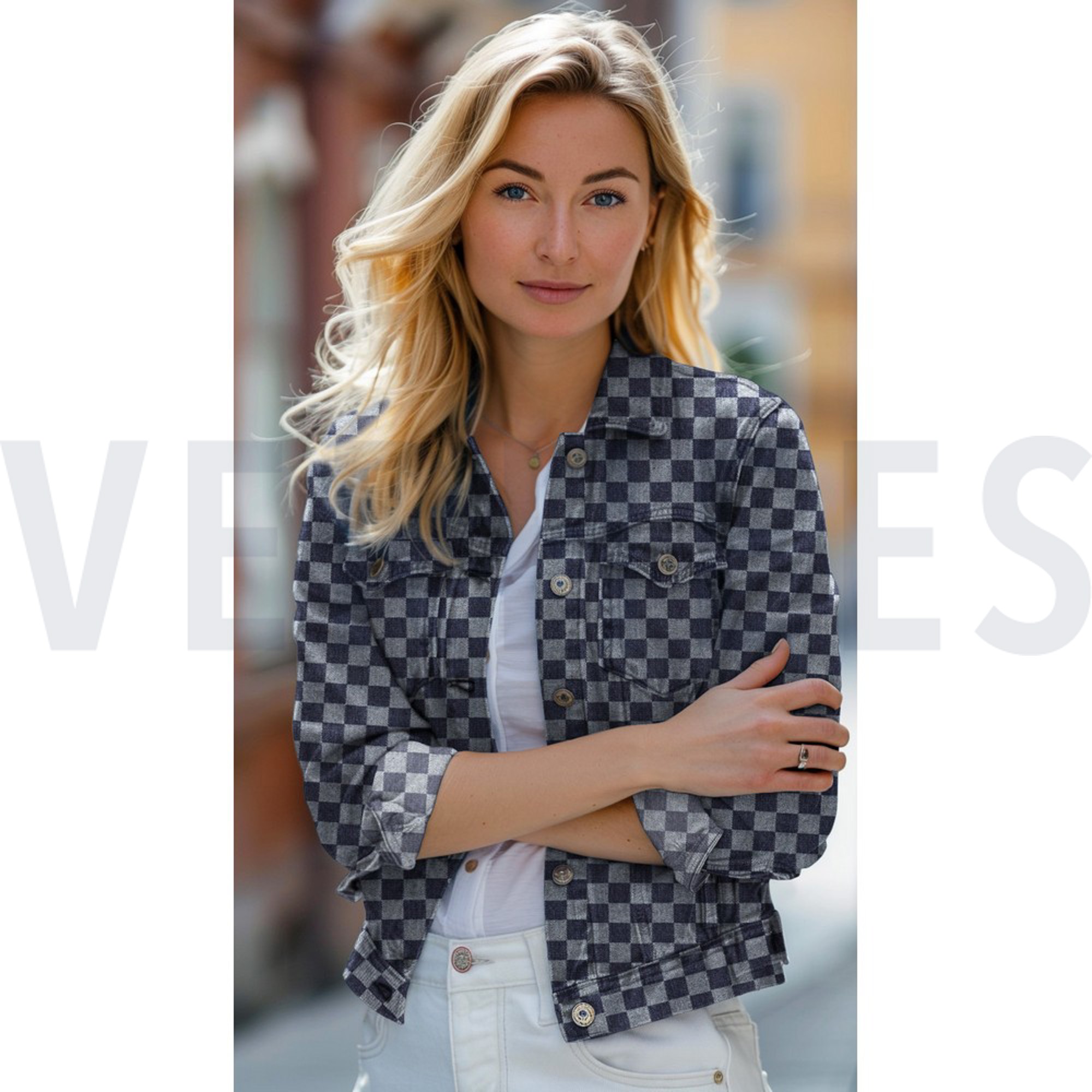 DENIM JACQUARD CHECKS JEANS (high resolution) #7