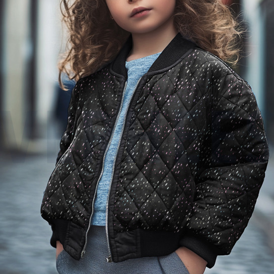 GEWATTEERD FOLIE PAILLETES ZWART #7